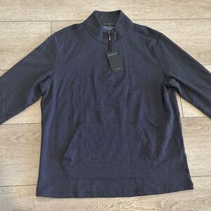 Robert Barakett Sweater Mens Large Hobart Half Zip Long Sleeve Blue Casual NWT